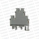 Bornera Din Doble Nivel 4mm² Gris c/ Tapa Lateral