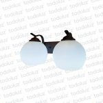 Aplique 2 Luces Brazo Curvo Negro Esfera Vd. Blanco 2*E27 (50.385)