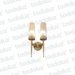 Aplique B. Circular Dorado Doble Brazo Tul. Cilindro Vd. Caramelo 2*E27 (50.433)