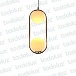 Colgante Arco Dorado Doble Esfera Blanca 2*E27 (54.715)
