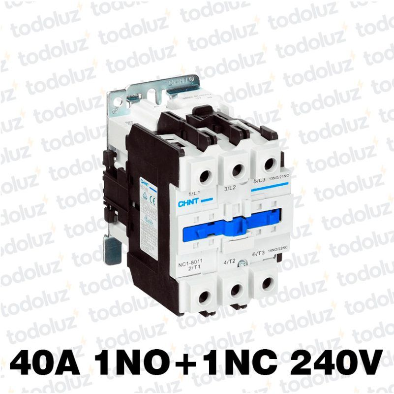 Contactor 40A/3P/18.5kW 1NO+1NC Bob.240Vac Mod.NC-1 Chint