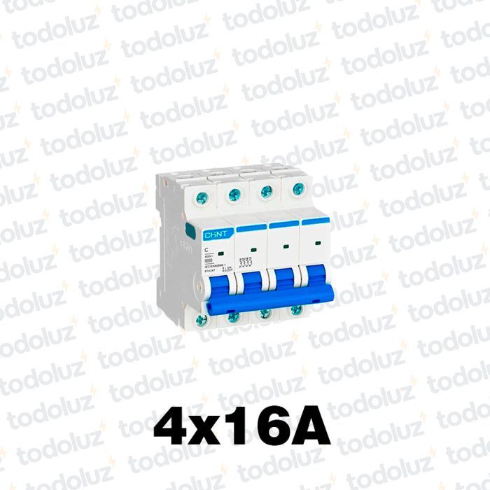 Interruptor Termomagnetico Sist. Din 4P 16A 6ka C Chint