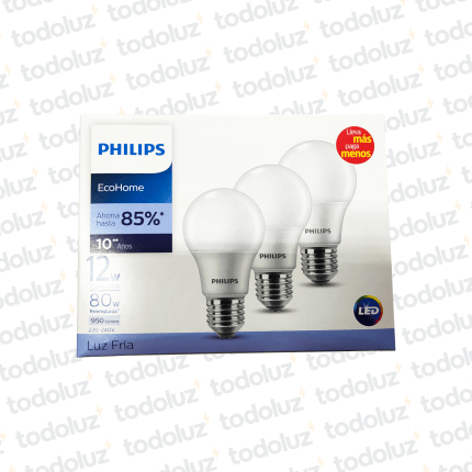 Lamp. Bulbo Led (Kit x 3unid) 12W 950lm E27 220V 6500°k Philips