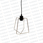 Colgante Simple Pentagonal Negro/Dorado 1*E27 (54.381)