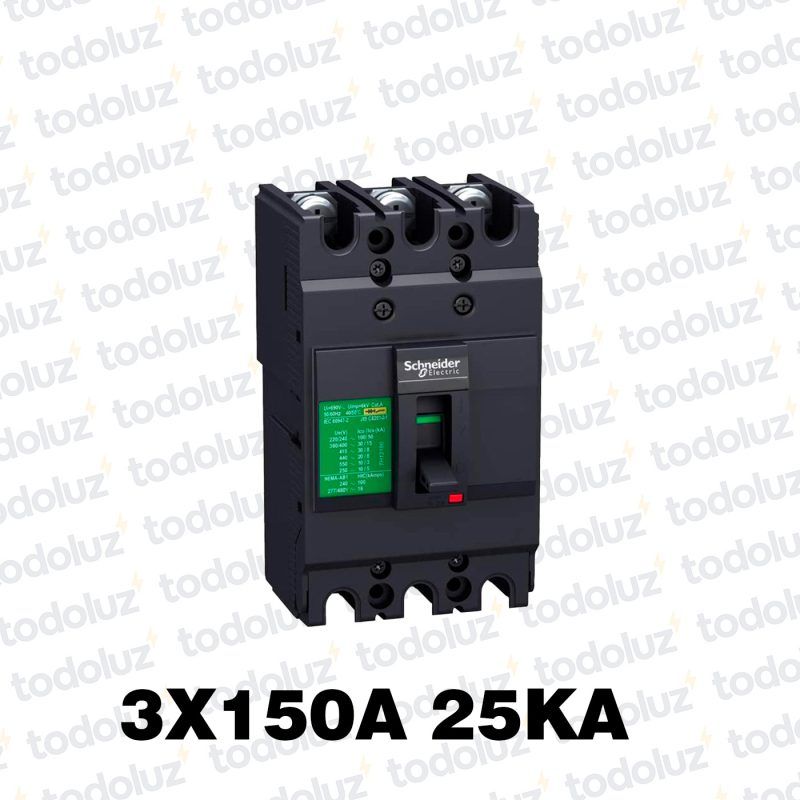 Interruptor Automatico en Caja Moldeada Fijo 3P 150A 25kA 380Vac Schneider