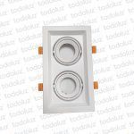 Spot Embutir Blanco Rectangular Doble Mov. 2*GU5.3 (52.204.Bl)