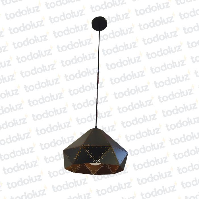 Colgante T. Industrial Negro F/Dorado B. Triangular c/Perforaciones 1*E27 (54.625)