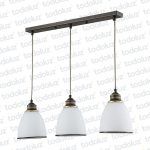 Colgante Triple lineal Vd. Satinado c/Borde Negro 3*E27 (54.639)