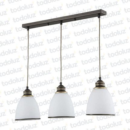 Colgante Triple lineal Vd. Satinado c/Borde Negro 3*E27 (54.639)