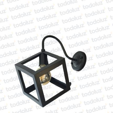 Aplique Vintage Cubo Negro 160x160mm 1*E27 (50.367)