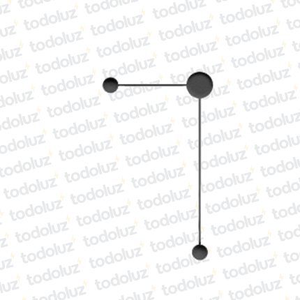 Aplique Negro Doble Compass 10w 550lm 2700°k 100-240V (50.394)