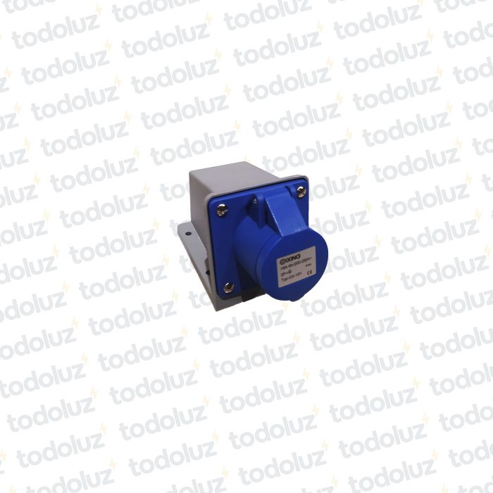 Tomacte. Adosar Industrial 6H 2x16A+T (3 Pin) IP44 200-250V Azul Qi