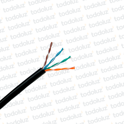 Cable U/UTP Cat.5E Exterior/Outdoor Negro RoHS 24AWGx4P 100% Cobre (x.1metro) Sohoplus