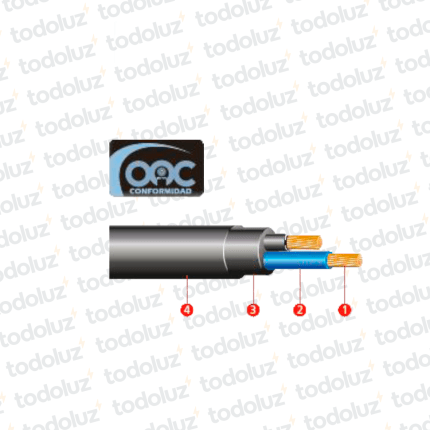 Cable Subterraneo Vinil Flex 4x2.5mm² 90° 1000V (x.1Metro) Inpaco