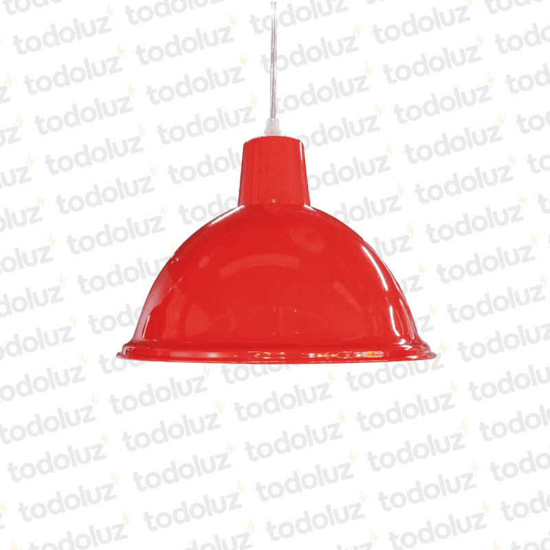 Colgante Semicirculo Rojo F/ Blanco 27cm 1*E27 (54.405)