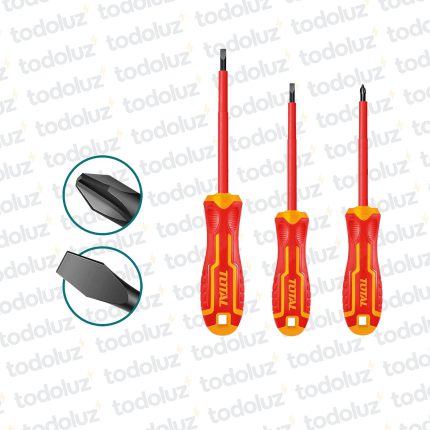 Kit Destornillador x.3 (PH2x100/SL4.0x100/SL5.5x125) 1000V Profesional Industrial Total