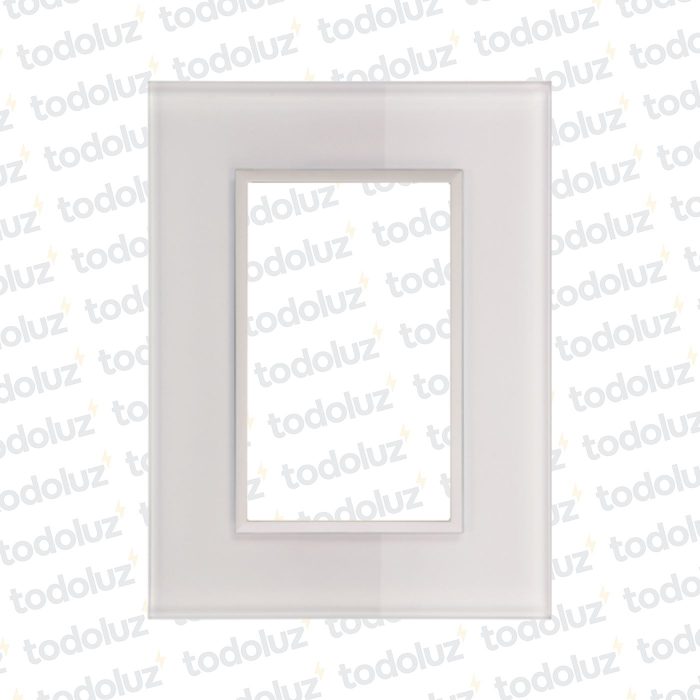 Placa 3 Modulos 2x4 Material Vidrio Blanco Brillante D. Flat Conatel
