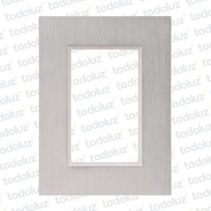 Placa 3 Modulos 2x4 Material Aluminio Gris D. Flat Conatel
