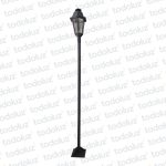 Poste p/Jardin Tipo Antorcha Negro 6C Vd Transparente 1*E27 (58.015)