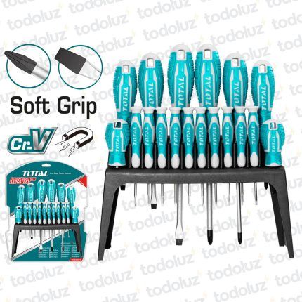 Set de Destornilladores 18pzs c/ Base p/ Fijacion Total