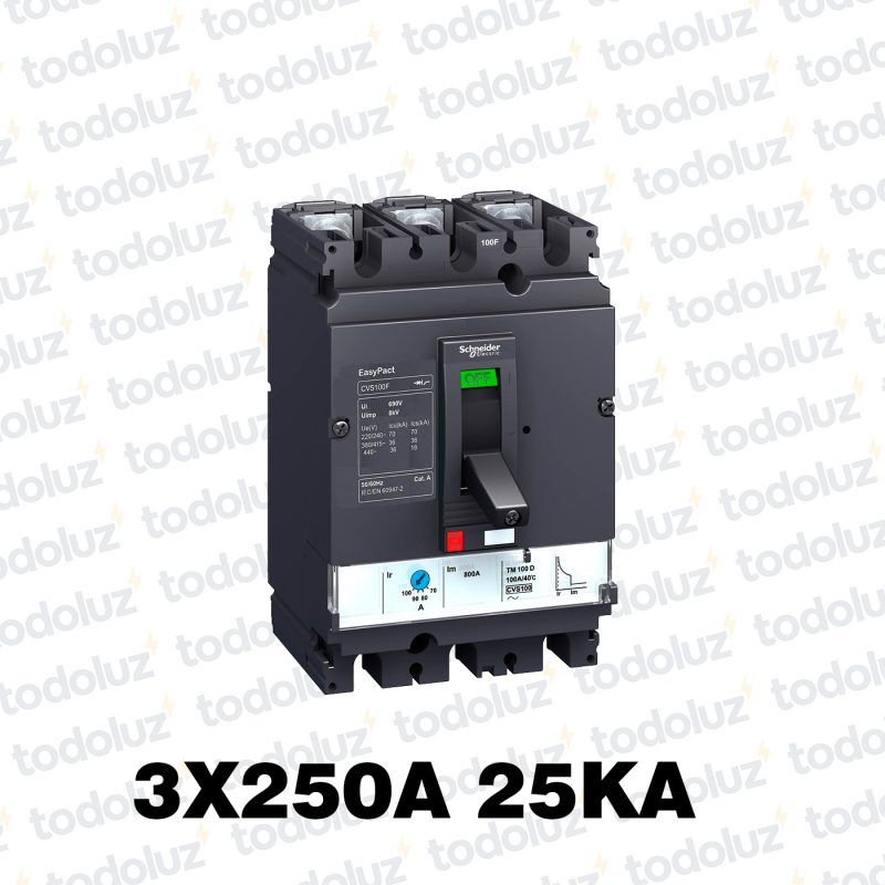 Interruptor Automatico en Caja Moldeada Regulable 3P 250A 25ka 380Vac Schneider
