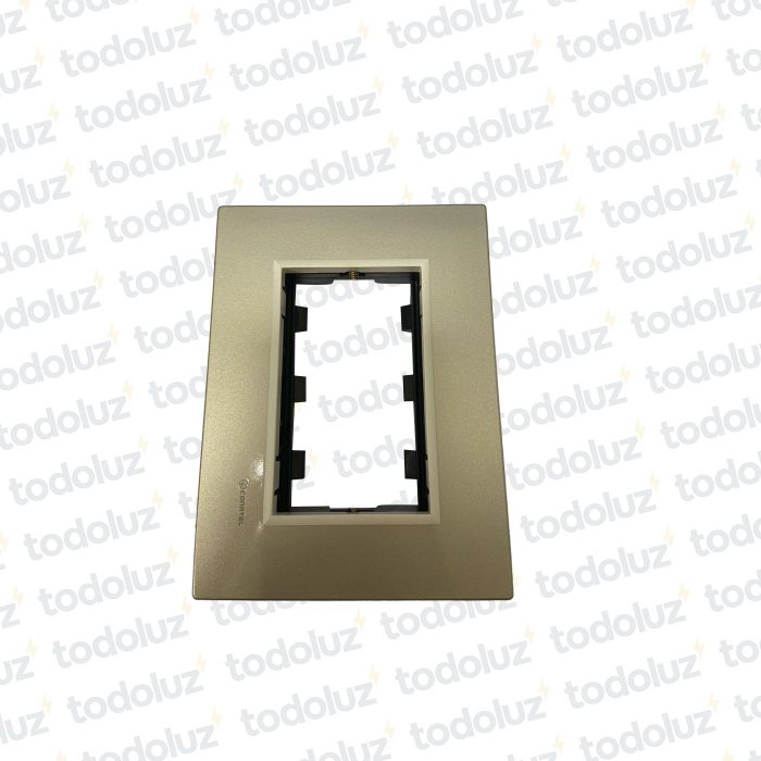 Placa 3 Modulos 2x4 Champagne D. Flat Conatel