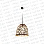 Colgante Campana Mimbre Calado Marron 30x30cm 1*E27 (54.568)