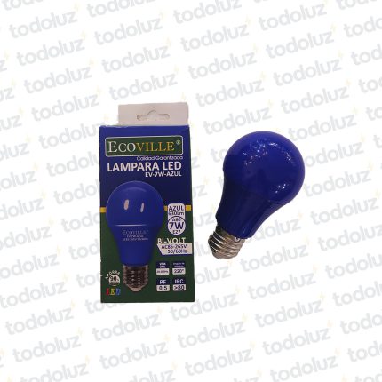 Lamp. Bulbo Led Azul 7W E27 220V