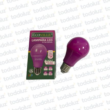 Lamp. Bulbo Led Purpura 7W E27 220V