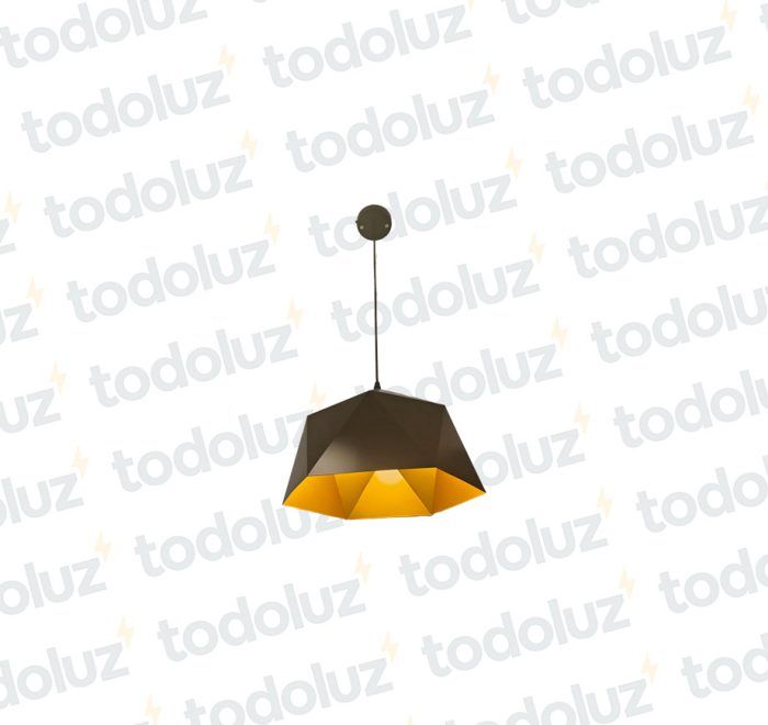 Colgante Tipo Tetrahexaedro 41cm Negro F/Dorado 1*E27 (54.803)