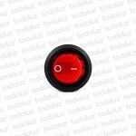 Interruptor Tecla Redondo 1P 6A 250Vac Rojo c/ Luz
