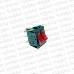 Interruptor Tecla Rectangular Grande Unipolar Doble 1P 16A 250Vac Rojo c/ Luz