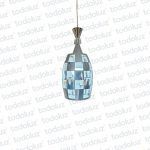 Colgante Oval Platil Diseño c/Cuadrados 1*E27 (54.744)