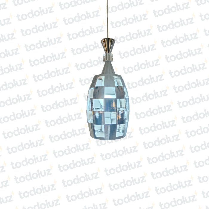 Colgante Oval Platil Diseño c/Cuadrados 1*E27 (54.744)