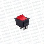 Interruptor Tecla Rectangular Grande 2P 16A 250Vac Rojo