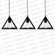 Colgante Triple Lineal Vintage Piramidal Negro 3*E27 (54.653)