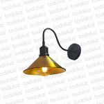 Aplique 1Luz Brazo Curvo Pantalla Conica Dorado 1*E27 (50.475)