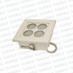 Spot Emb. Escalera B. Cuadrado BL V. D. Ø BL 16LEDS (52.096) (REMATE)