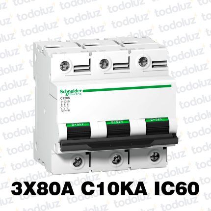 Interruptor Termomagnetico Sist. Din 3P 80A 10ka C IC120 Premium Schneider