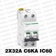 Interruptor Termomagnetico Sist. Din 2P 32A 6ka C IC60 Premium Schneider