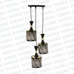 Colgante Triple Cilindro Negro c/Lineas 3*E27 (54.851)