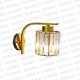 Aplique Cilindrico Base Rose Brazo Curvo Dorado c/Cristales Transparentes 1*E27 (50.460)