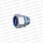 Conector Box Metal 1.1/4´ Macho c/ Rosca y Tuerca p/ Caño Corrugado