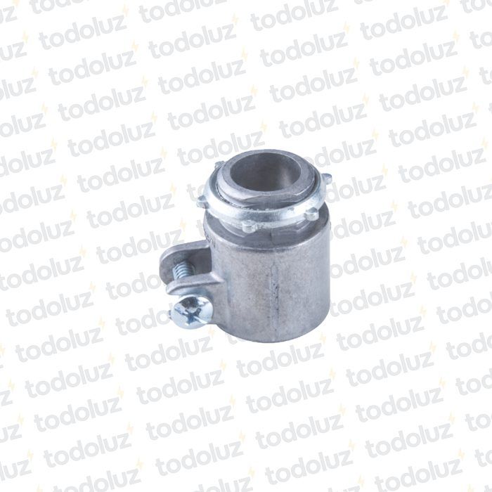 Conector Box Metal Recto 1/2 con rosca (c/ tornillo/arandela)