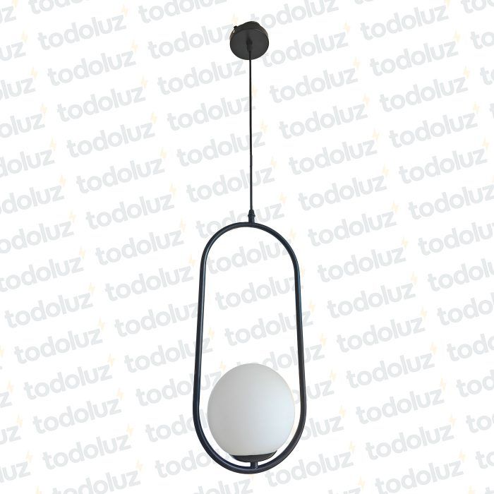 Colgante Arco Negro c/Esfera Blanca 1*E27 (54.714)