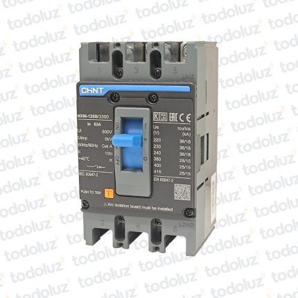 Interruptor Automatico en Caja Moldeada Fijo 3P 63A 25ka 400Vac Chint