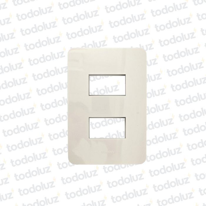 Placa 2 Modulos Separados 2x4 Blanco Vitta