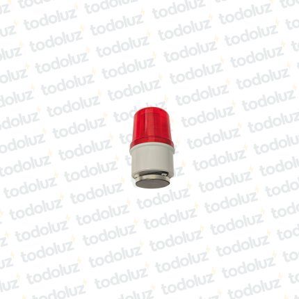 Baliza Intermitente Rojo Led 3W 220Vac c/ Sirena y Base Iman