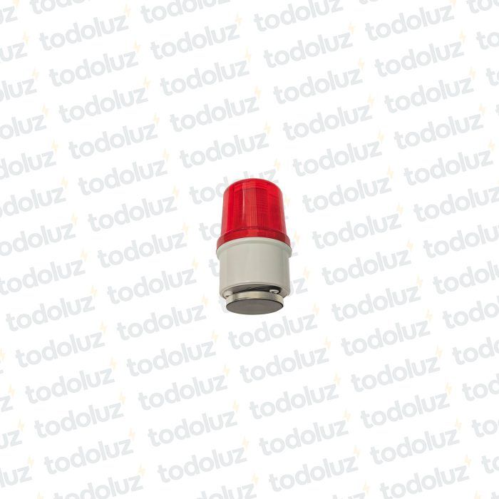 Baliza Intermitente Rojo Led 3W 220Vac c/ Sirena y Base Iman