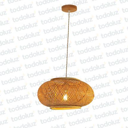 Colgante Elipse Fibra de Bambu Det. Madera 1*E27 (54.874)